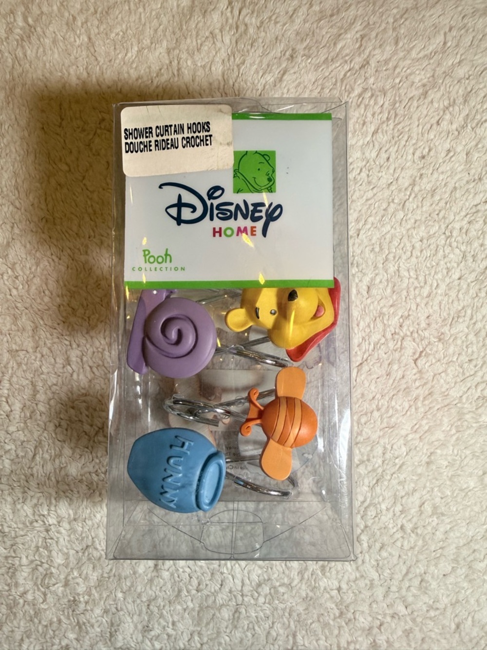 Disney Home Pooh Collection Shower Curtain Hooks - Purple, Yellow, Blue, Orange